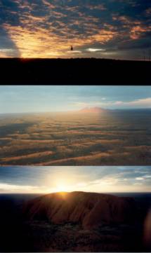 Australien Rundreise, Uluru, Ayers Rock, Sonnenuntergang, Hubschrauberflug