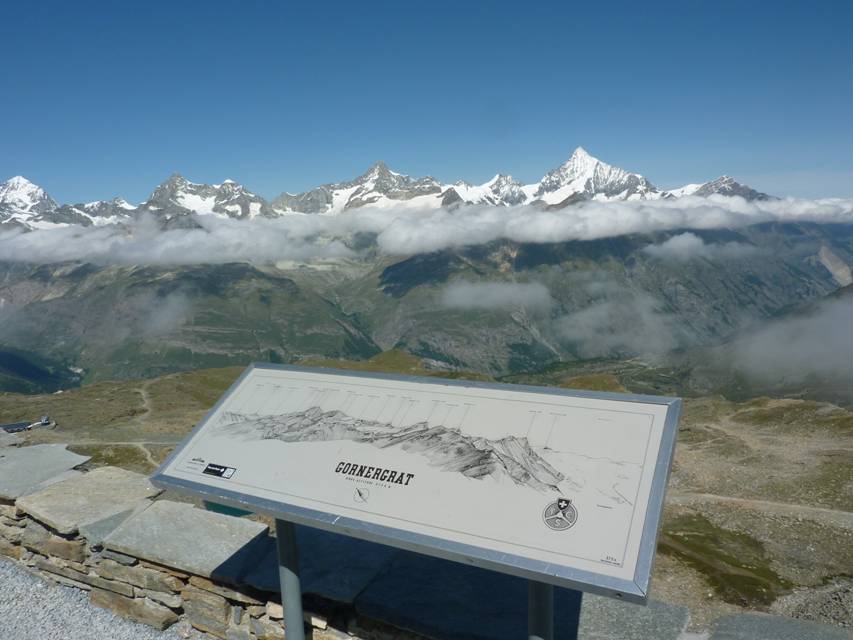 Schweiz Rundreise, Gornergrat, Panoramablick auf das Monte Rosa Massiv