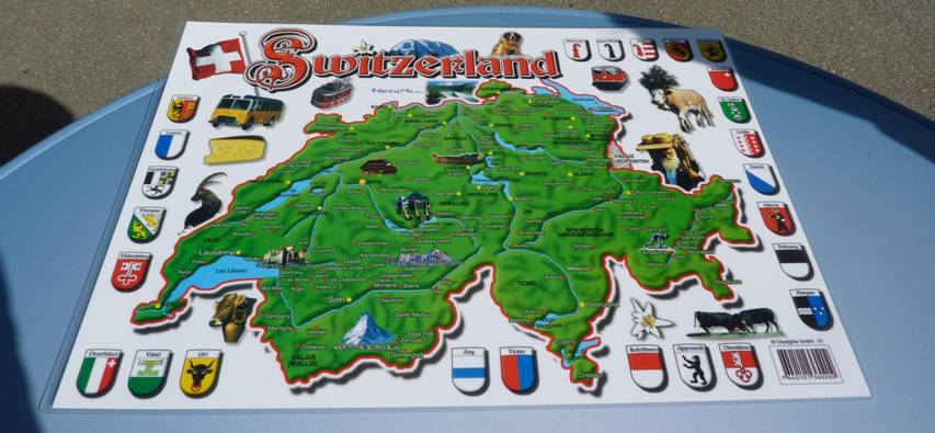 Schweiz Rundreise, Tafel mit Wappen